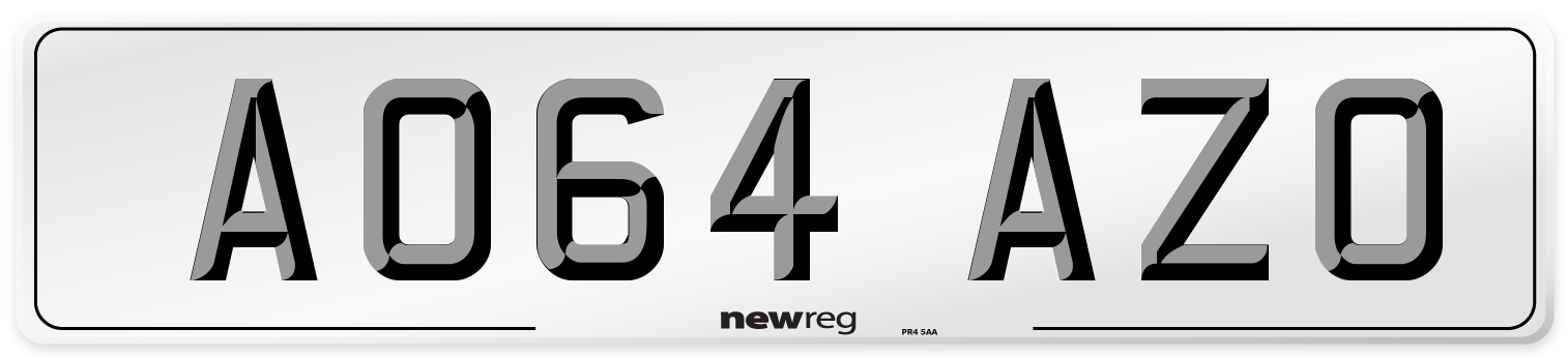 AO64 AZO Number Plate from New Reg